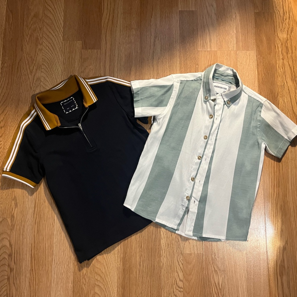 Sovereign Code Green and White Striped Shirt